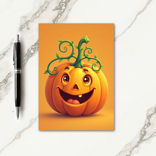 Joyful Orange Face Card