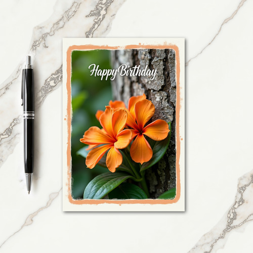 Joyful Orange Floral Card