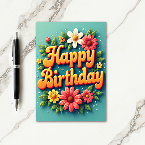 Joyful Orange Typography Card