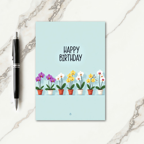 Joyful Orchid Birthday Card