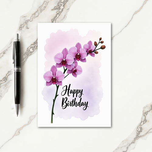 Joyful Orchid Watercolor Card