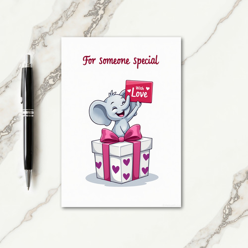 Joyful Pachyderm Love Card
