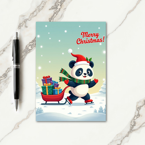 Joyful Panda Gifts Christmas Card