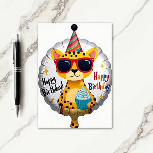 Joyful Party Cat Birthday Card