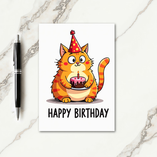 Joyful Party Cat Card