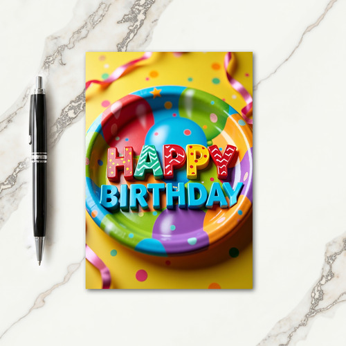 Joyful Party Plate Birthday Card