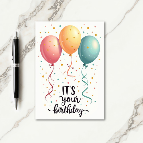 Joyful Pastel Balloons Card