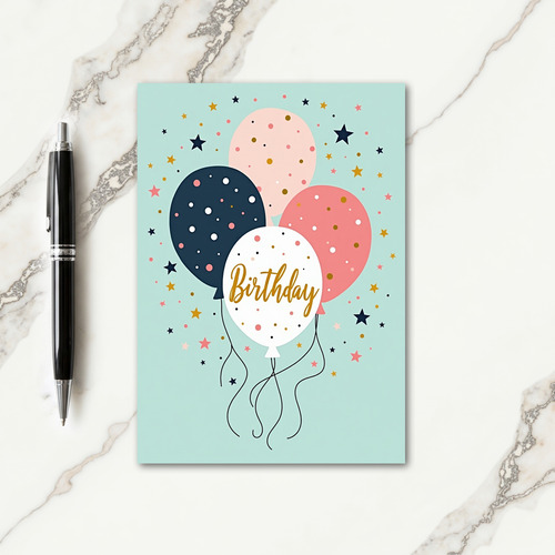 Joyful Pastel Spheres Birthday Card