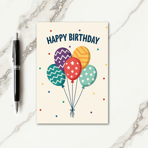 Joyful Patterned Balloon Card