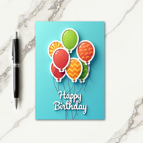 Joyful Patterned Balloons Card