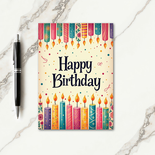 Joyful Patterned Birthday Card