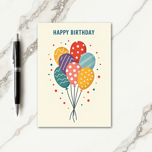 Joyful Patterned Spheres Card
