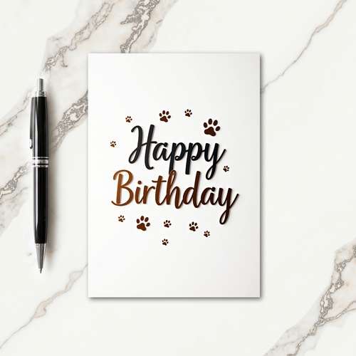 Joyful Paw Print Birthday Card