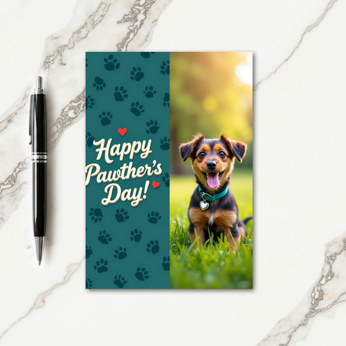 Joyful Pawthers Day Portrait Card