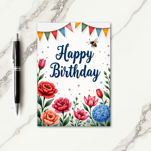 Joyful Pennant Flag Card
