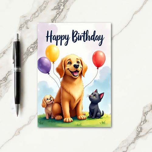 Joyful Pet Birthday Card