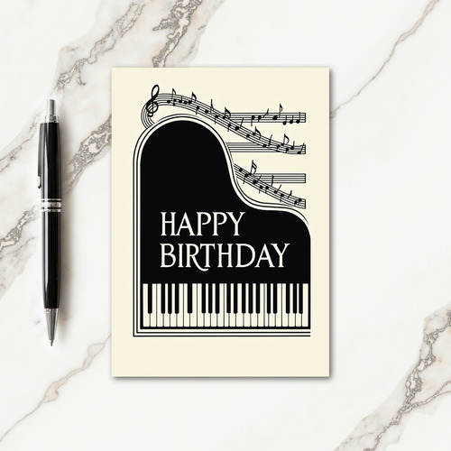 Joyful Piano Birthday Card