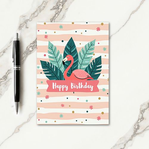 Joyful Pink Bird Card