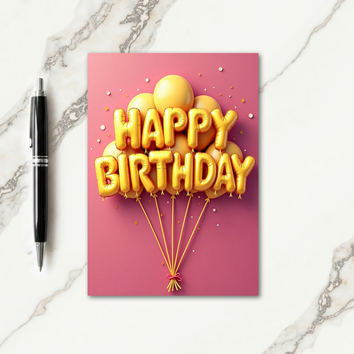 Joyful Pink Birthday Card