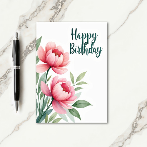 Joyful Pink Blossom Birthday Card