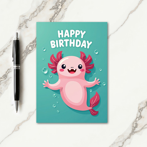 Joyful Pink Creature Birthday Card