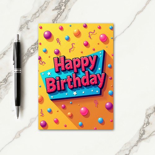 Joyful Pink Dot Birthday Card