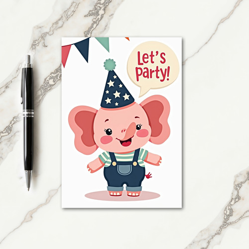 Joyful Pink Elephant Card