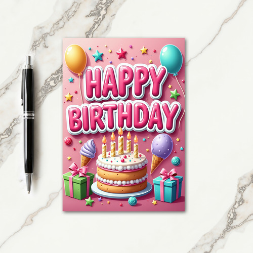Joyful Pink Sprinkles Card