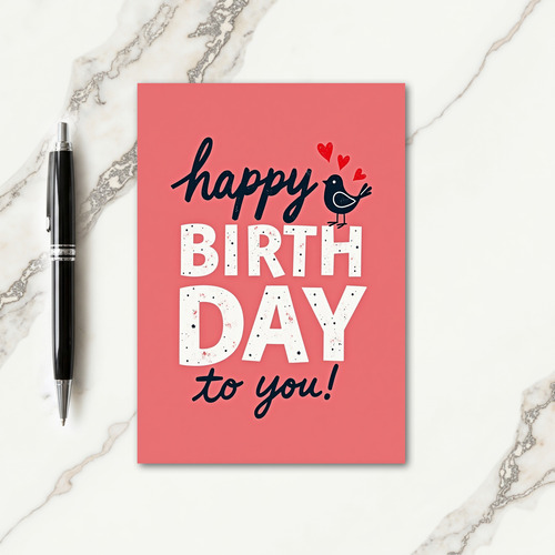 Joyful Pink Typography Card