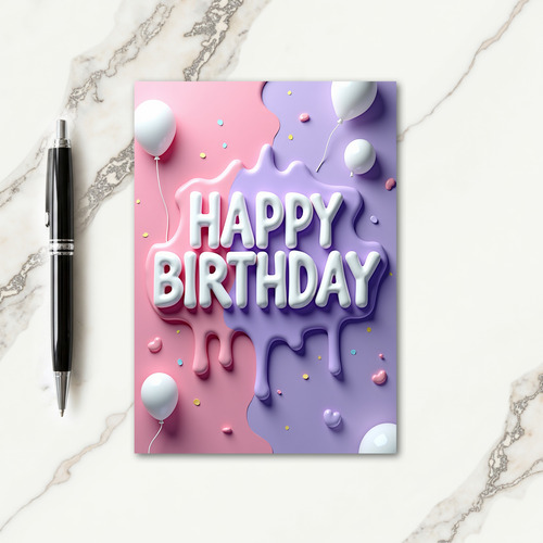 Joyful Piped Birthday Card