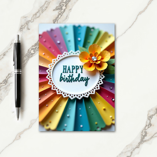 Joyful Pleated Birthday Card