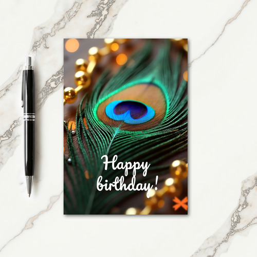 Joyful Plume Birthday Card