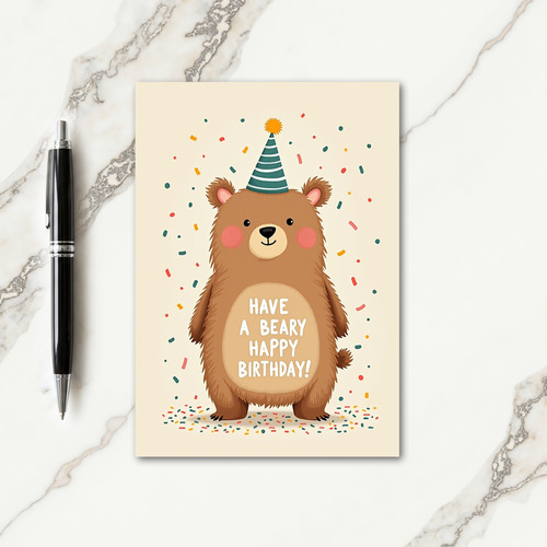 Joyful Plush Friend Birthday Card