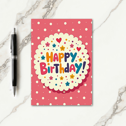 Joyful Polka Dot Birthday Card