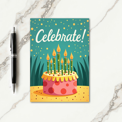 Joyful Polka Dot Cake Card