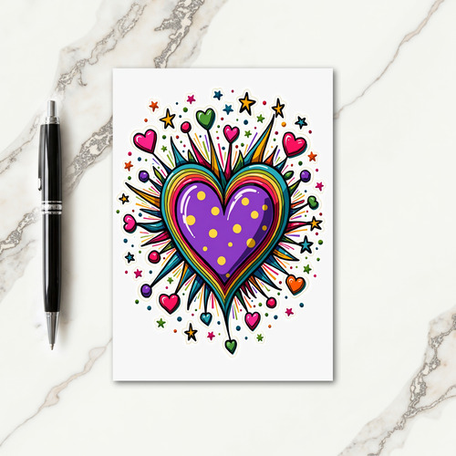 Joyful Polka Dot Heart Card