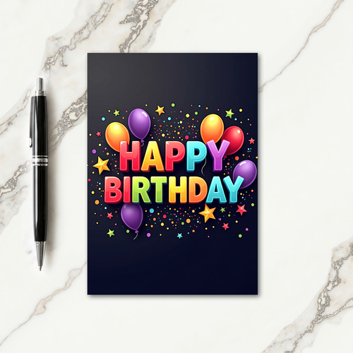 Joyful Pop Art Birthday Card