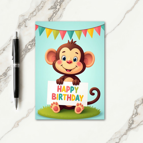 Joyful Primate Birthday Card