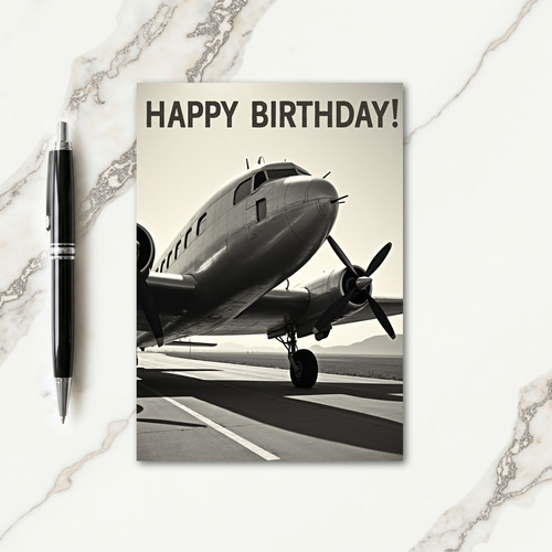 Joyful Propeller Plane Card
