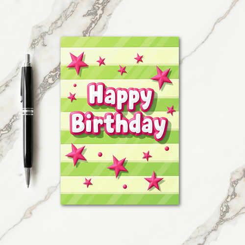 Joyful Puffy Birthday Card