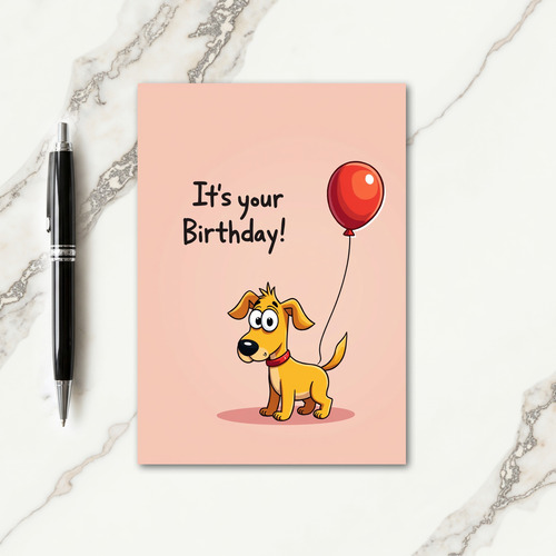 Joyful Pup Balloon Birthday Card