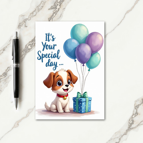 Joyful Pup Balloons Card