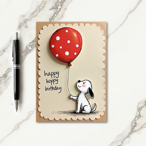 Joyful Puppy Balloon Card
