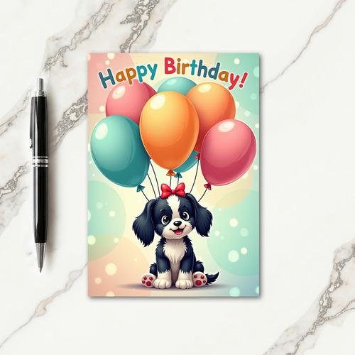 Joyful Puppy Balloons Card