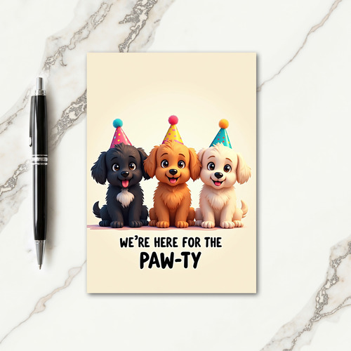 Joyful Pups Birthday Card