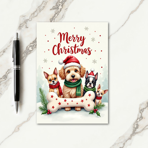 Joyful Pups Christmas Card