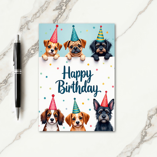Joyful Pups Party Card