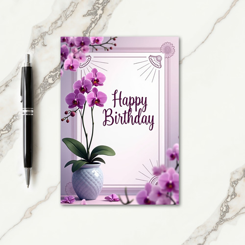 Joyful Purple Birthday Card