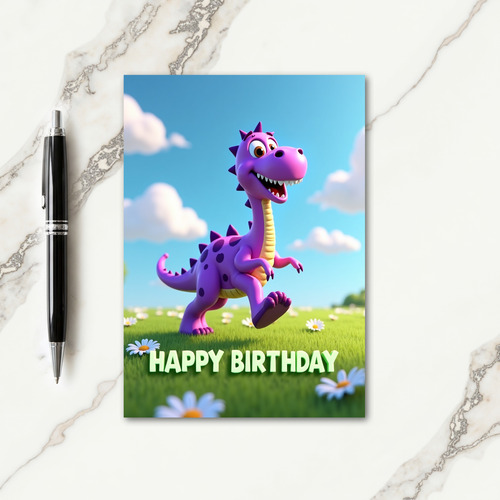 Joyful Purple Creature Card