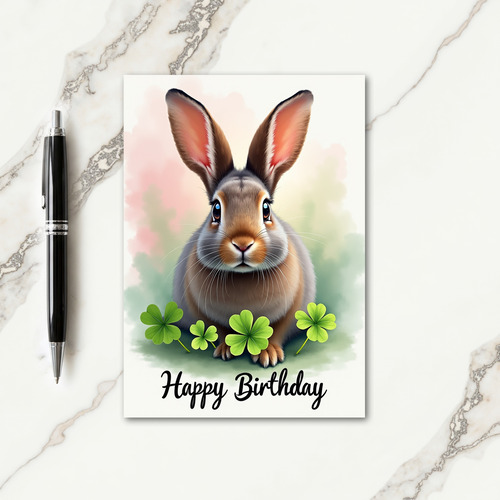 Joyful Rabbit Birthday Card